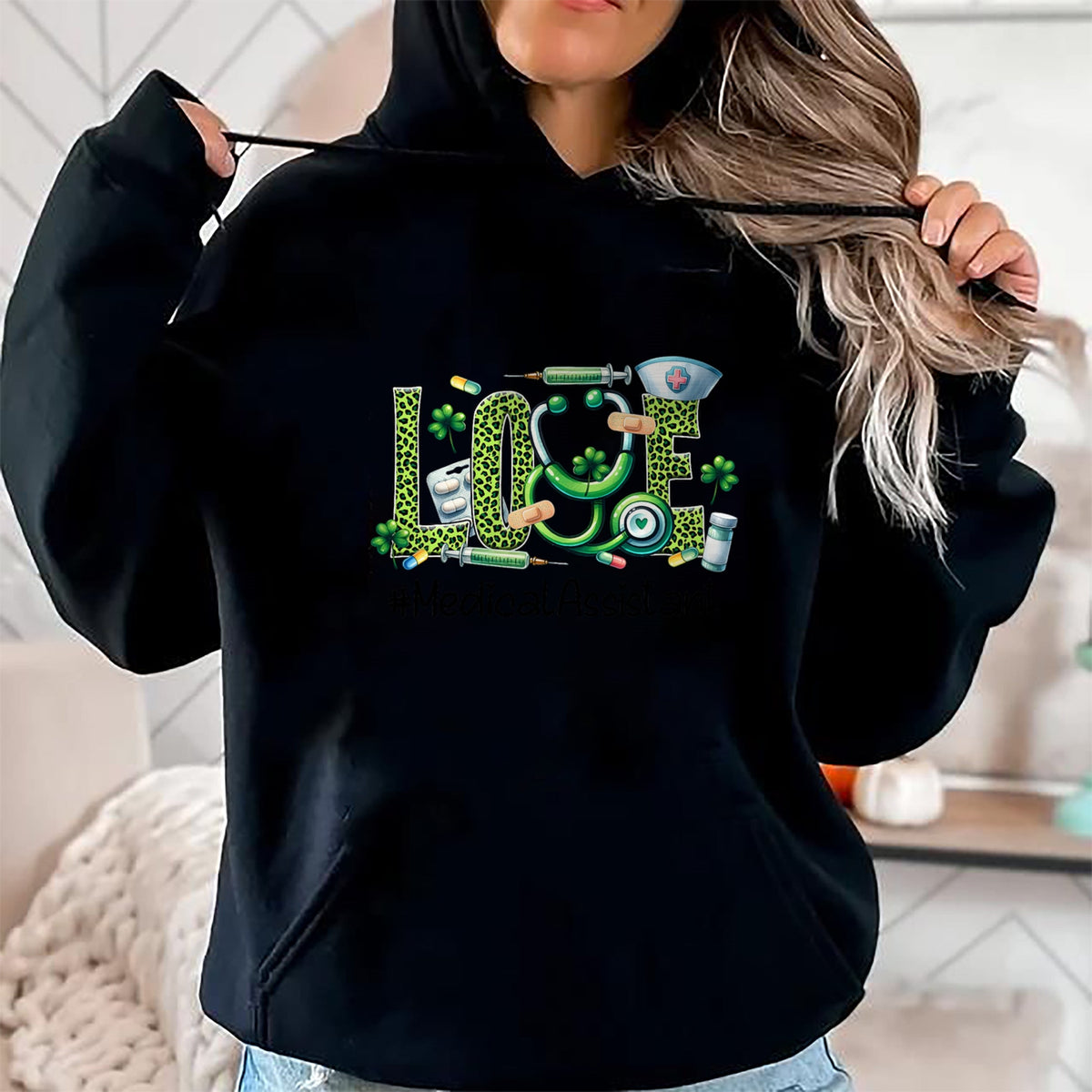 Patrick Day Shirts for Family, Funny Patrick Day shirts, st patrick's day Unisex T-Shirt/Hoodie/Sweatshirt HLT00 - Love Medical Assistant Life Nurse Shamrock Saint Patrick Day T-Shirt