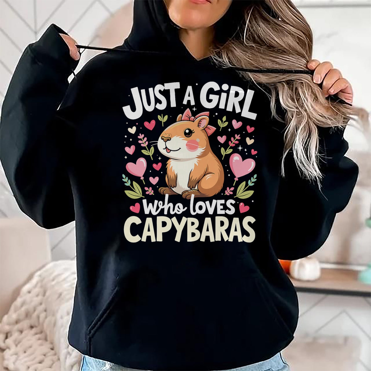 Cute Capybara Shirt, Funny Capybara Unisex T-Shirt/Hoodie/Sweatshirt HLT00 - Capybara Shirt Just A Girl Who Loves Capybara Lover Kids Boy T-Shirt