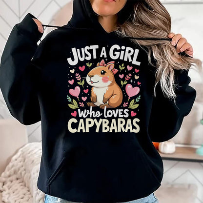 Cute Capybara Shirt, Funny Capybara Unisex T-Shirt/Hoodie/Sweatshirt HLT00 - Capybara Shirt Just A Girl Who Loves Capybara Lover Kids Boy T-Shirt
