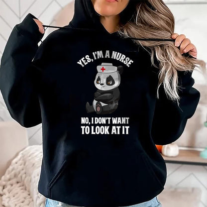 Funny Nurse Shirt, Nurse Unisex T-Shirt/Hoodie/Sweatshirt HLT00 - Funny Panda Nurse Nursing RN LNP Nurse Mom Nurse Life Womens T-Shirt