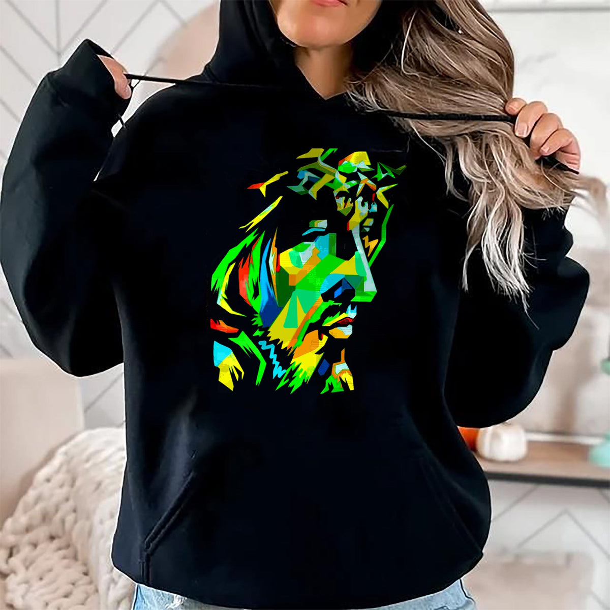 Christian Tee, Christian Faith Unisex T-Shirt/Hoodie/Sweatshirt HLT00 - Jesucristo Pop Art Jesus Christ Face, Catholic Icon Painting T-Shirt