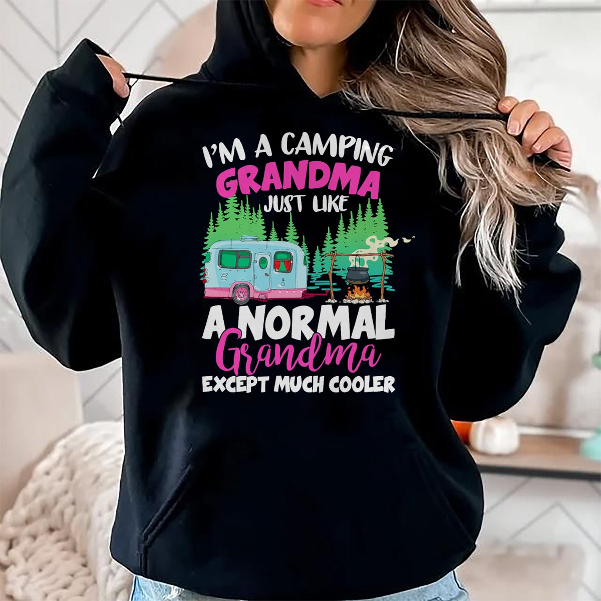 Funny Camping Shirt, Gift For Camping Lover Unisex T-Shirt/Hoodie/Sweatshirt HLT00 - Funny I_m A Camping Grandma Camper Campfire Mothers Day T-Shirt