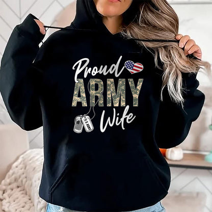 Best Wife Shirt, Wife and Husband Unisex T-Shirt/Hoodie/Sweatshirt HLT00 - Gift for wife T shirt, lucky wife   Womens Proud Army Wife Army Graduation Wife US Army Wife Gifts V