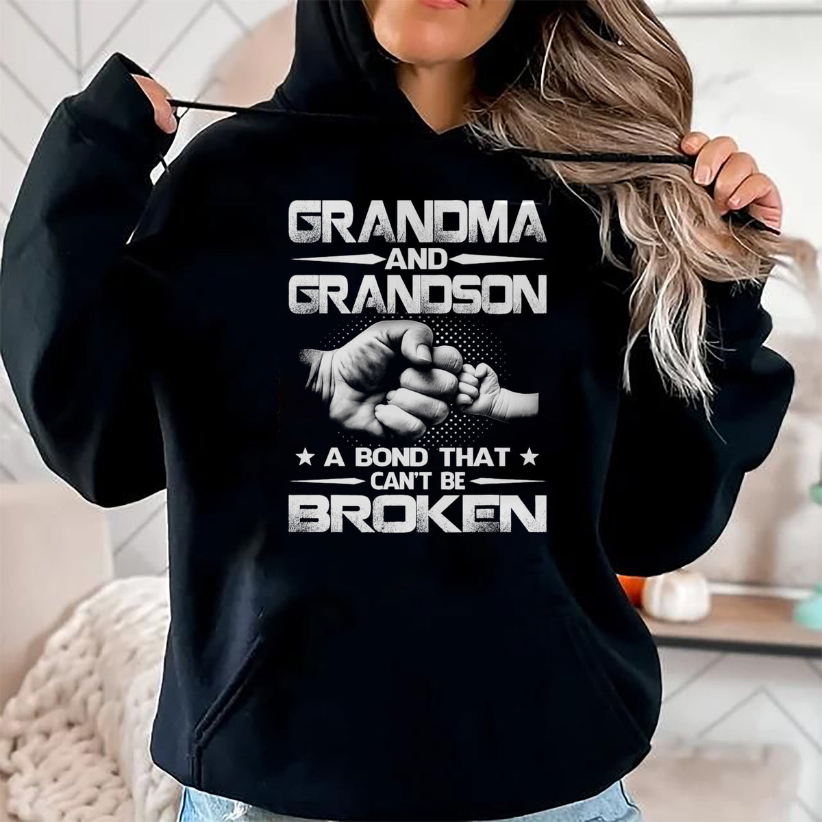 Best Grandma Shirt, Proud Grandma Unisex T-Shirt/Hoodie/Sweatshirt HLT00 - Grandma and Grandson A binding that won't be broken T-Shirt