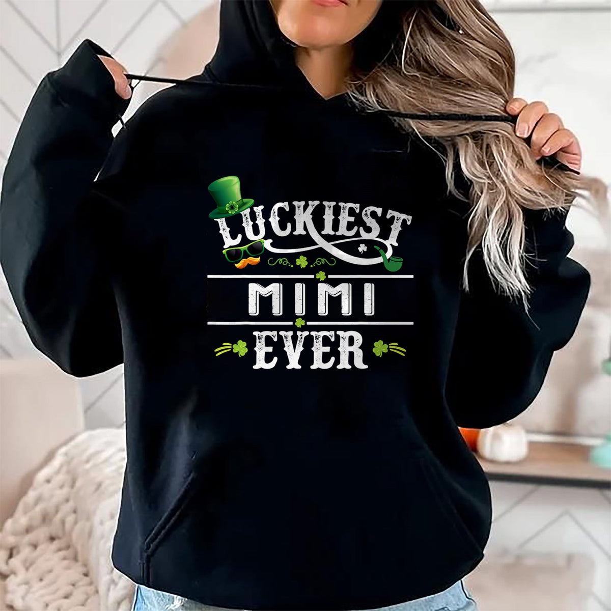 Patrick Day Shirts for Family, Funny Patrick Day shirts, st patrick's day Unisex T-Shirt/Hoodie/Sweatshirt HLT00 - Luckiest Mimi Ever Shamrock Leprechaun Hat St Patrick Day T-Shirt