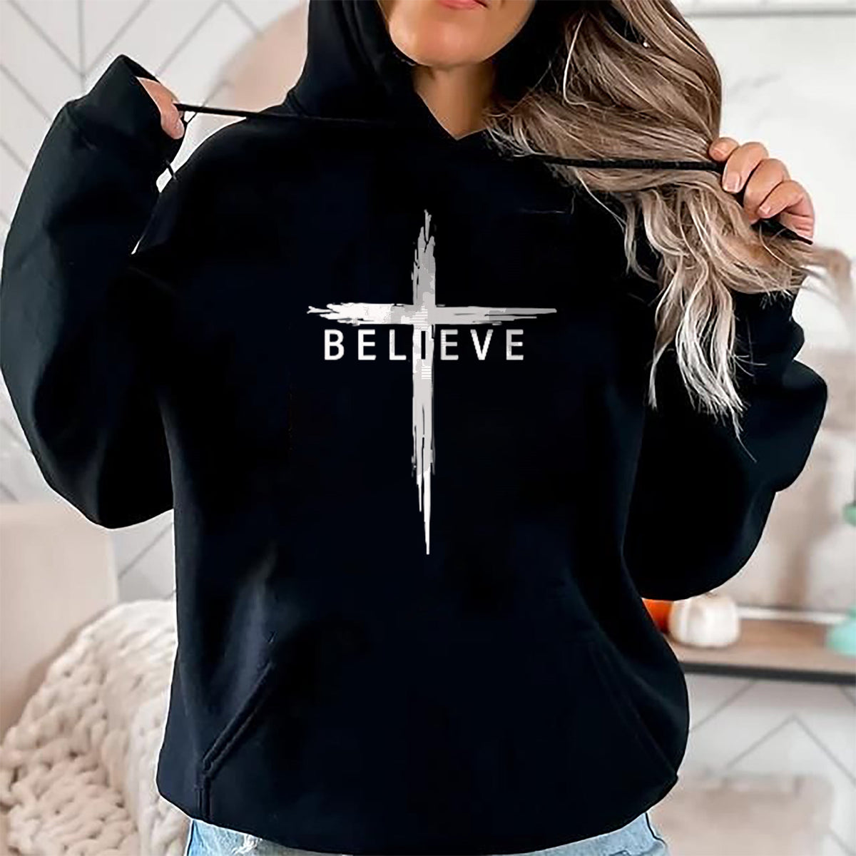 Christian Tee, Christian Faith Unisex T-Shirt/Hoodie/Sweatshirt HLT00 -  Believe Christian Cross Jesus Christ Christians Men Women T-Shirt