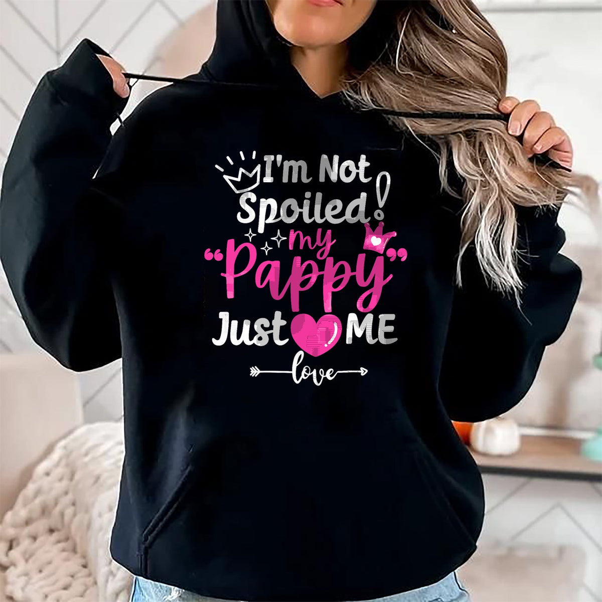 Best Wife Shirt, Wife and Husband Unisex T-Shirt/Hoodie/Sweatshirt HLT00 - I'm Not Spoiled My Pappy Just Loves Me a Team Kids Matching T-Shirt