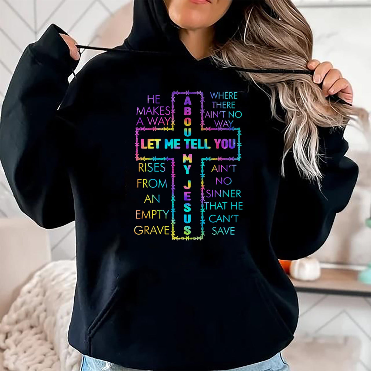 Christian Tee, Christian Faith Unisex T-Shirt/Hoodie/Sweatshirt HLT00 - Let Me Tell You About My Jesus Christian Bible God Tie Dye T-Shirt (1)
