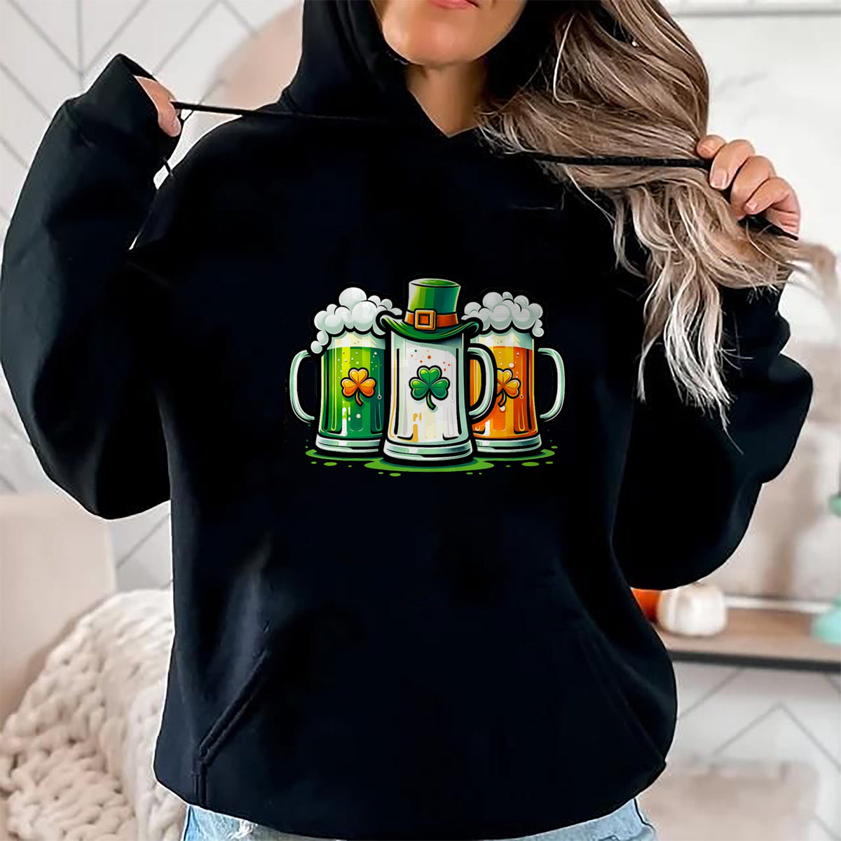 Patrick Day Shirts for Family, Funny Patrick Day shirts, st patrick's day Unisex T-Shirt/Hoodie/Sweatshirt HLT00 - St. Patrick Day Irish Ireland Flag Green Beer Lover T-Shirt
