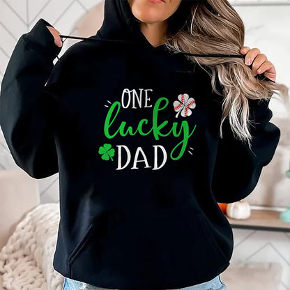 Gift for Dad Shirt, Funny Dad Unisex T-Shirt/Hoodie/Sweatshirt HLT00 – Mens Baseball Dad One Lucky Dad Tee Vintage St Patrick Day Father T-Shirt