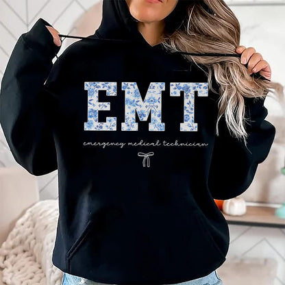 Best Doctor Shirt, Funny Doctor UnisexT-Shirt/Hoodie/Sweatshirt HLT00 - EMT Medical Technician Blue Floral T-Shirt