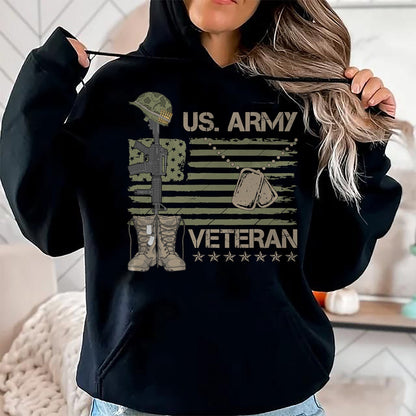 Proud Veteran Shirt, Funny Veteran UnisexT-Shirt/Hoodie/Sweatshirt HLT00 - U.S. Army Veteran Flag Patriotic Shirts for Men and Women Memorial Day Tees T Shirts