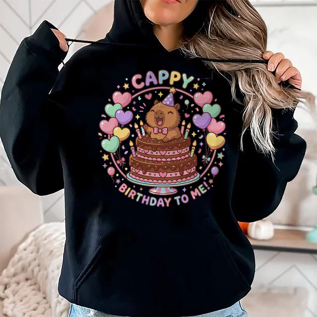 Cute Capybara Shirt, Funny Capybara UnisexT-Shirt/Hoodie/Sweatshirt HLT00 - Capybara Birthday for Kids Cappy Birthday to Me T-Shirt