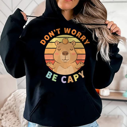 Cute Capybara Shirt, Funny Capybara Unisex T-Shirt/Hoodie/Sweatshirt HLT00 - Capybara Dont Worry Be Capy T-Shirt