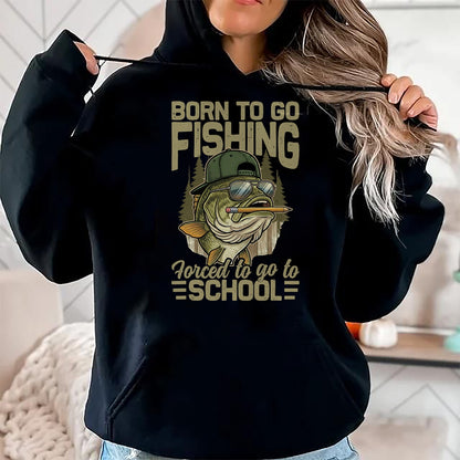 Funny Fishing Shirt, Gift For Fishing Lover Unisex T-Shirt/Hoodie/Sweatshirt HLT00 - Born to Go Fishing Bass Fish Funny Fisherman Boys Kids Men T-Shirt (1)