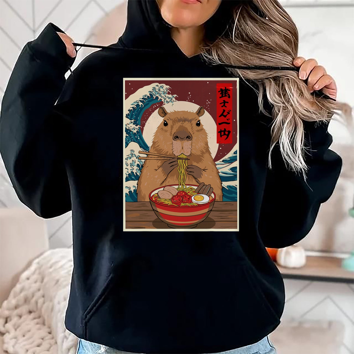 Cute Capybara Shirt, Funny Capybara Unisex T-Shirt/Hoodie/Sweatshirt HLT00 - Capybara Ramen Japanese Funny Graphic Tee Kawaii Anime Gifts T-Shirt