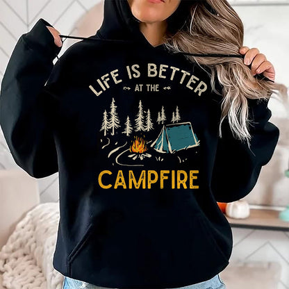 Funny Camping Shirt, Gift For Camping Lover Unisex T-Shirt/Hoodie/Sweatshirt HLT00 - Das Leben ist Besser am Lagerfeuer Funny Camper Camping T-Shirt