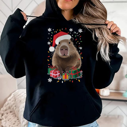 Cute Capybara Shirt, Funny Capybara Unisex T-Shirt/Hoodie/Sweatshirt HLT00 - Capybara Christmas Long Sleeve T-Shirt (5)