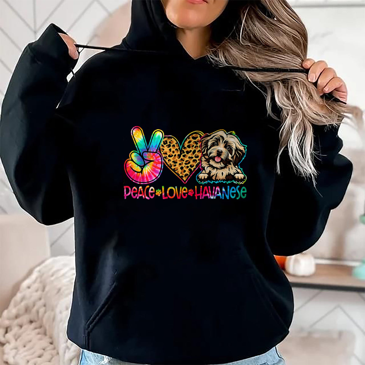 Dog Love Shirt, Dog Lover Gift T-Shirt/Hoodie/Sweatshirt HLT00 - Peace Love Havanese Tie Dye Dog Lover T-Shirt