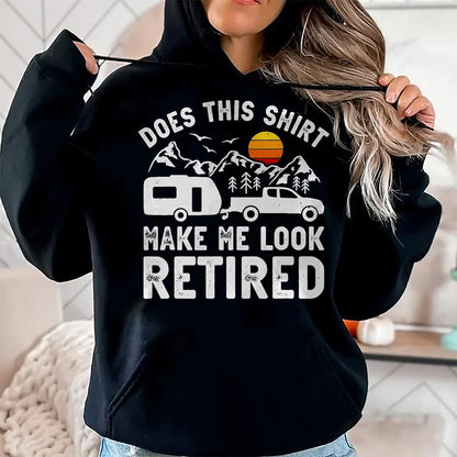 Funny Camping Shirt, Gift For Camping Lover Unisex T-Shirt/Hoodie/Sweatshirt HLT00 - Retired Camper Retirement Camping T-Shirt, Men, Heather Blue, XX-Large