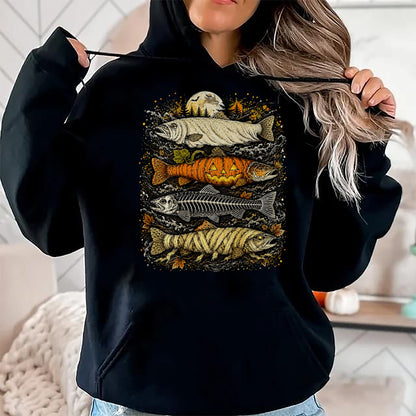 Funny Fishing Shirt, Gift For Fishing Lover Unisex T-Shirt/Hoodie/Sweatshirt HLT00 - Halloween Trout Fish T-Shirt