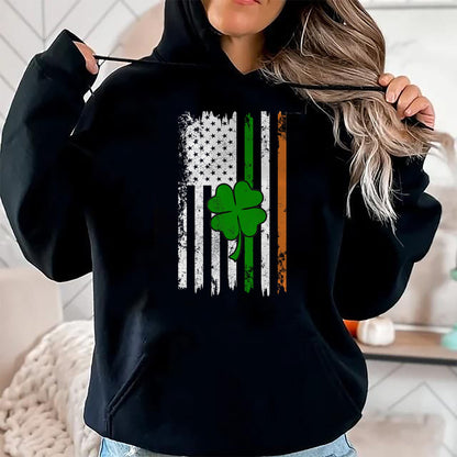 Patrick Day Shirts for Family, Funny Patrick Day shirts, st patrick's day Unisex T-Shirt/Hoodie/Sweatshirt HLT00 - St Patrick Day Irish American Flag Retro Saint Patricks Day T-Shirt