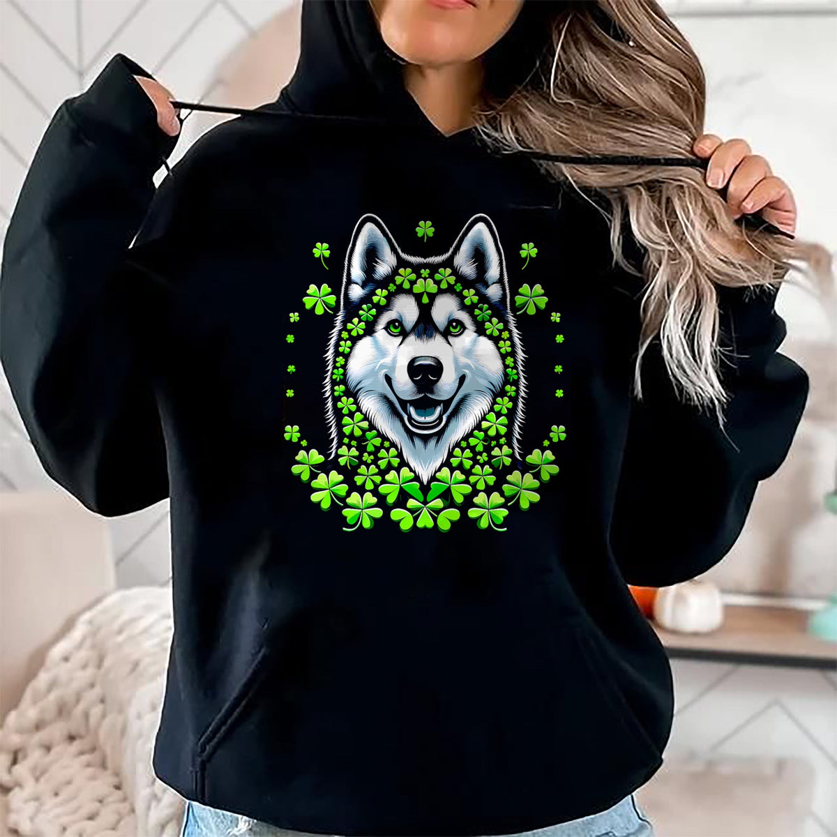 Patrick Day Shirts for Family, Funny Patrick Day shirts, st patrick's day Unisex T-Shirt/Hoodie/Sweatshirt HLT00 - Husky Irish Shamrock Clover St Patrick Day Dog Lover T-Shirt