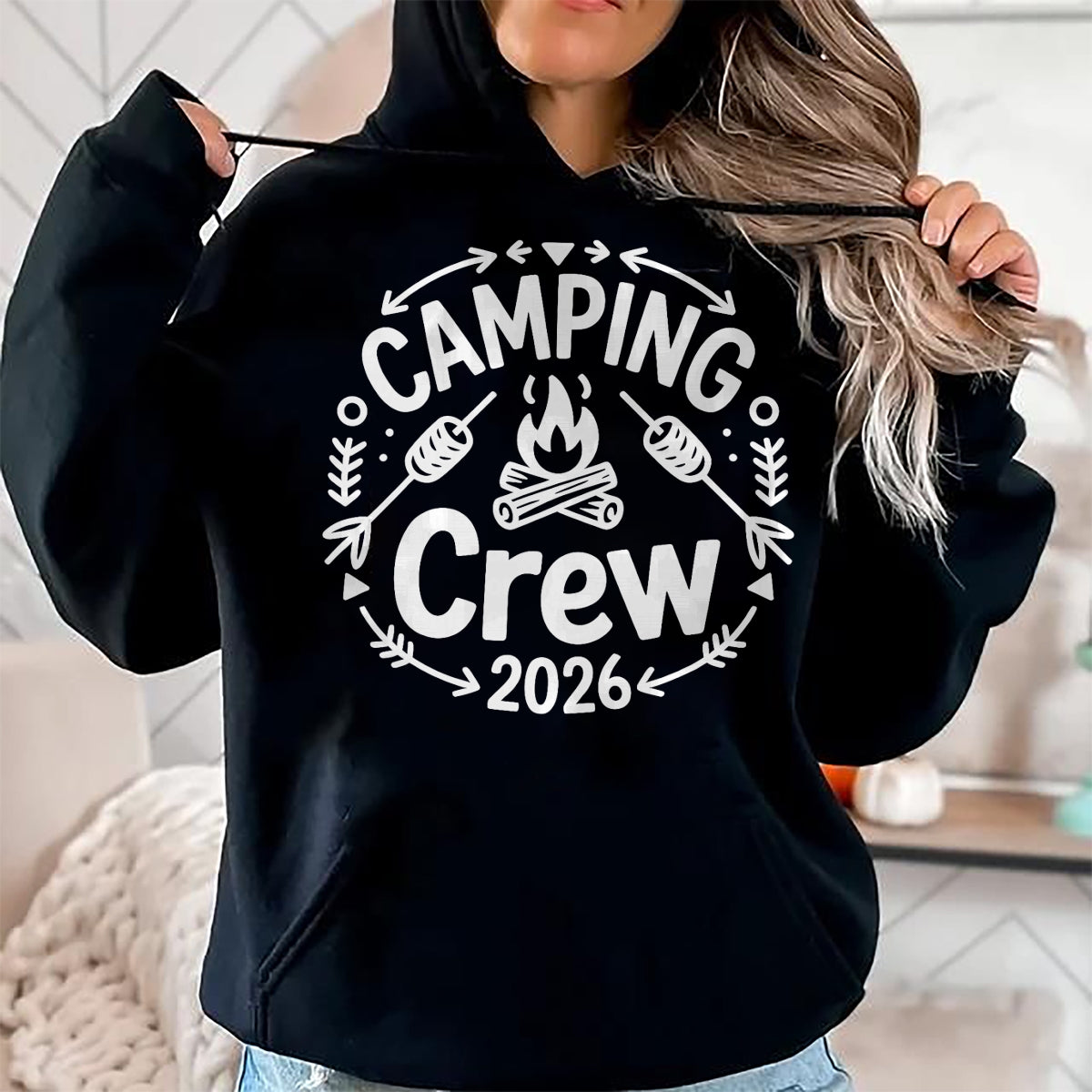 Funny Camping Shirt, Gift For Camping Lover Unisex T-Shirt/Hoodie/Sweatshirt HLT00 - Camping Crew 2026 Family Matching Camp Group Squad Team T-Shirt