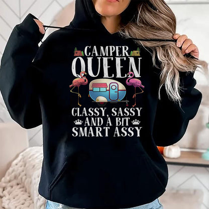 Funny Camping Shirt, Gift For Camping Lover Unisex T-Shirt/Hoodie/Sweatshirt HLT00 - Funny Camper Queen Sassy Gift for Women RV Camping Lovers T-Shirt