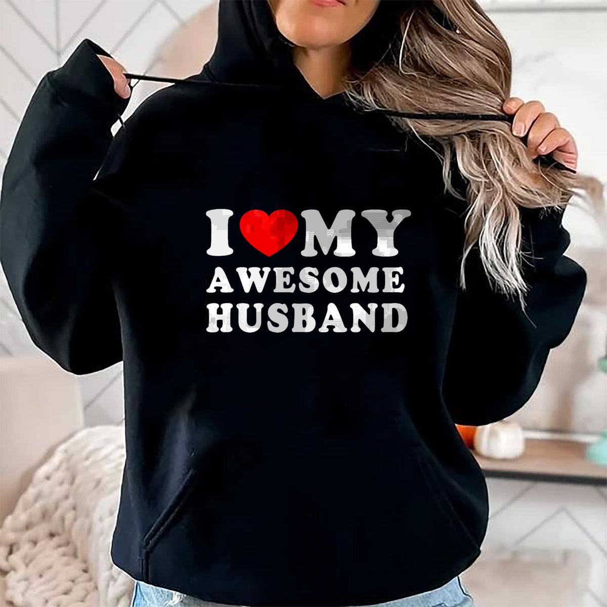 Best Wife Shirt, Wife and Husband Unisex T-Shirt/Hoodie/Sweatshirt HLT00 - I Love My Awesome Husband I Heart My Husband Love Husband T-Shirt (1)