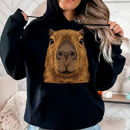 Cute Capybara Shirt, Funny Capybara Unisex T-Shirt/Hoodie/Sweatshirt HLT00 - Capybara Face Cute Animal Capybaras Lover T-Shirt