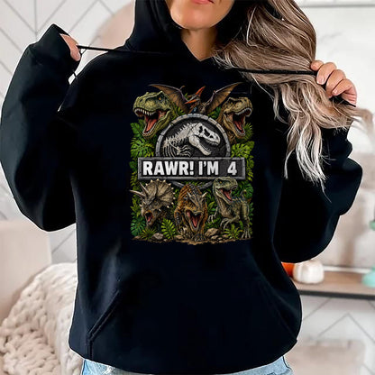 Best Dinosaur Lover Shirt, Funny Dinosaur UnisexT-Shirt/Hoodie/Sweatshirt HLT00 - Kids Rawr I_m 4 Years Old Boys Kids T-Rex Dinosaur 4th Birthday T-Shirt