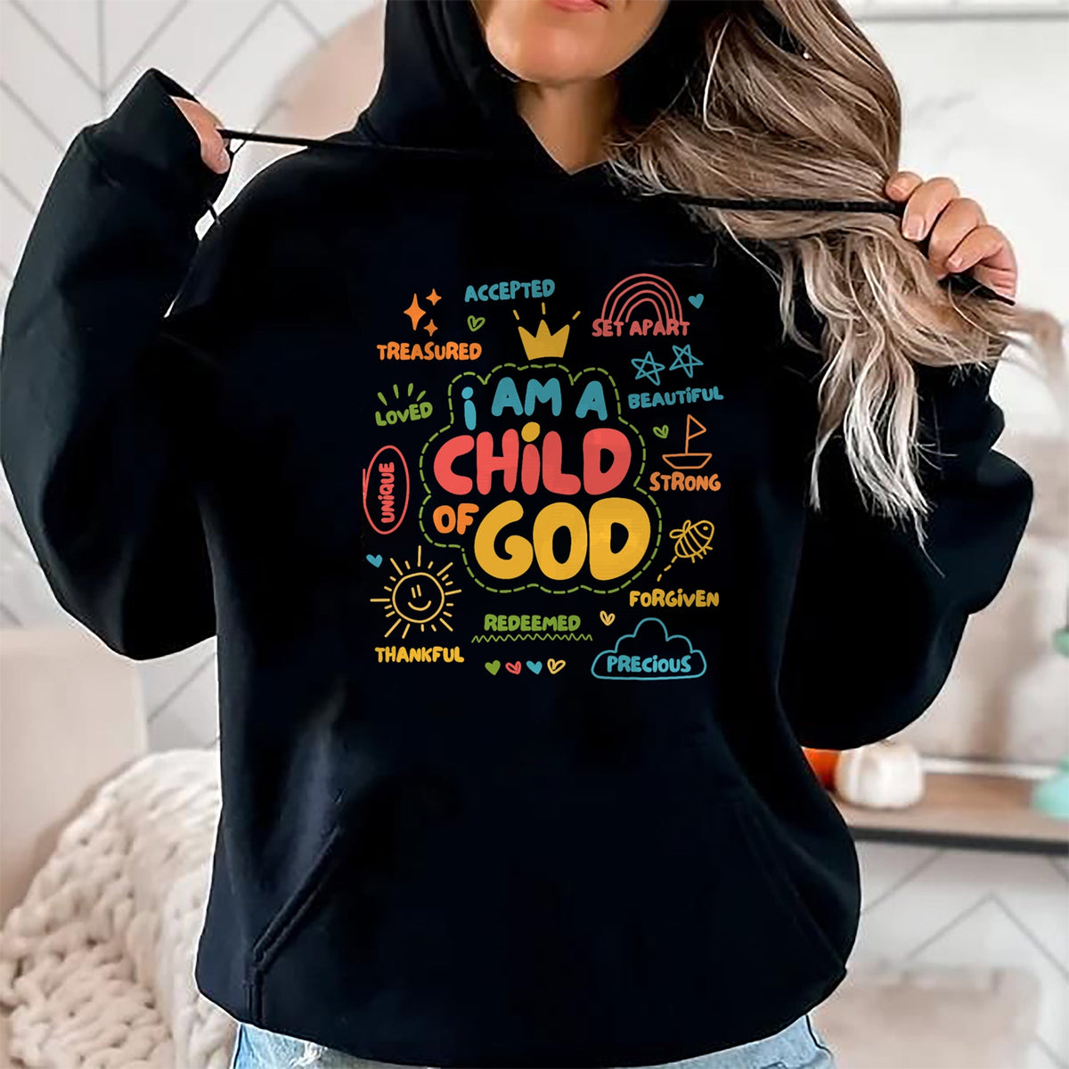Christian Tee, Christian Faith Unisex T-Shirt/Hoodie/Sweatshirt HLT00 - I am a Child of God Christian Retro Jesus Faith Design Gifts T-Shirt