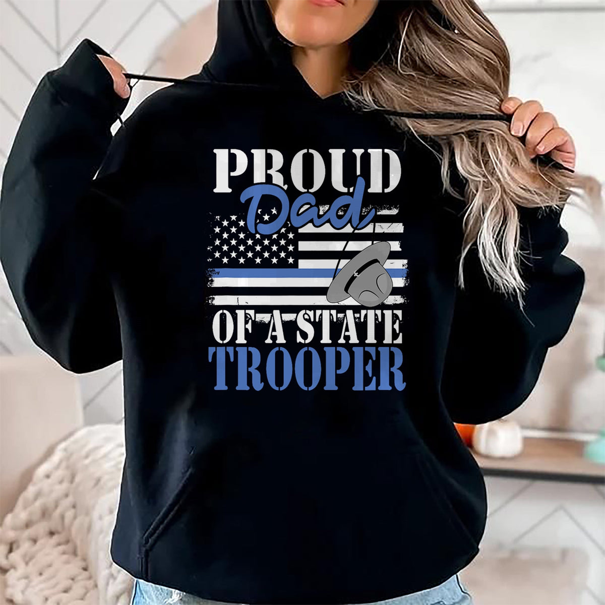 Gift for Dad Shirt, Funny Dad Unisex T-Shirt/Hoodie/Sweatshirt HLT00 – Proud Dad of a State Trooper Police Officer Graduation T-Shirt