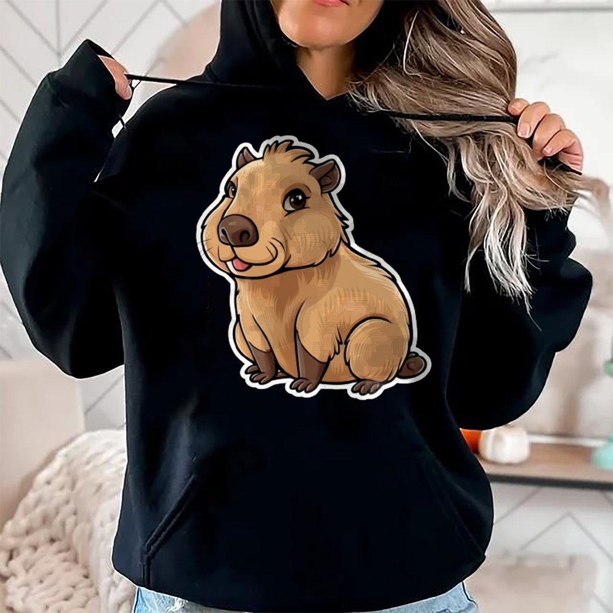 Cute Capybara Shirt, Funny Capybara Unisex T-Shirt/Hoodie/Sweatshirt HLT00 - Capybara Long Sleeve T-Shirt (1)