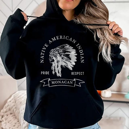Native American T-Shirts, Vintage Native American Unisex T-Shirt/Hoodie/Sweatshirt HLT00 - Monacan Tribe Native American Indian Pride Respect Darker T-Shirt (1)
