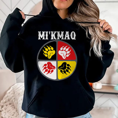 Native American T-Shirts, Vintage Native American Unisex T-Shirt/Hoodie/Sweatshirt HLT00 - Micmac Mi'kmaq Nation Native American Medicine Wheel T-Shirt