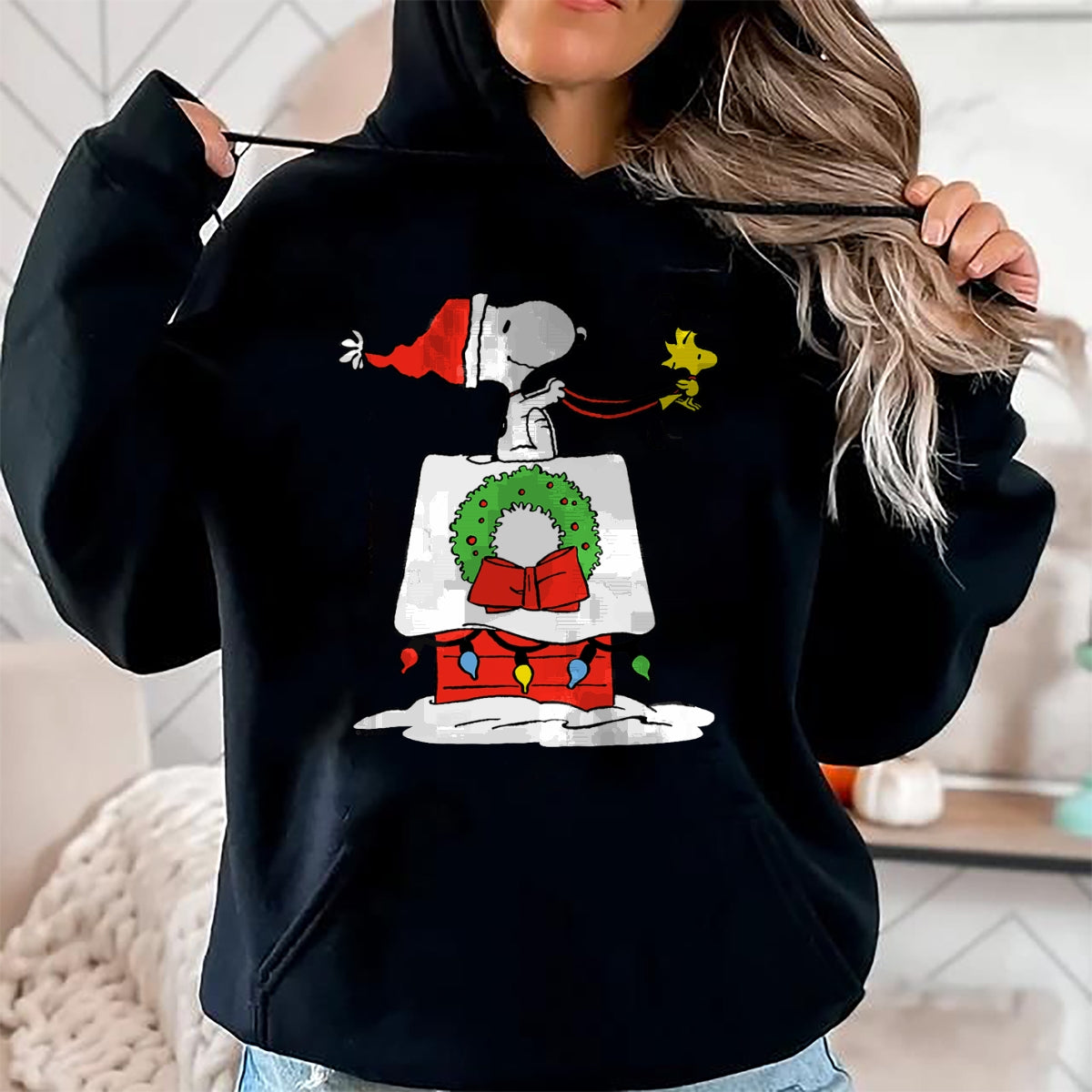 Christmas Shirts for Family, Funny christmas shirts, Christmas Unisex T-Shirt/Hoodie/Sweatshirt HLT00 - Peanuts Holiday Snoopy_s Doghouse Sleigh T-Shirt