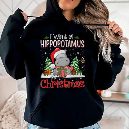 Christmas Shirts for Family, Funny christmas shirts, Christmas Unisex T-Shirt/Hoodie/Sweatshirt HLT00 - I Want A Hippopotamus For Christmas Xmas Hippo for Kid Women T-Shirt