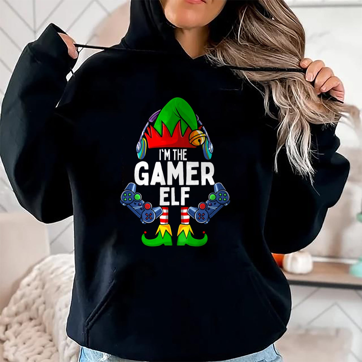 Christmas Shirts for Family, Funny christmas shirts, Christmas Unisex T-Shirt/Hoodie/Sweatshirt HLT00 - Gamer Elf Matching Family Christmas T-Shirt