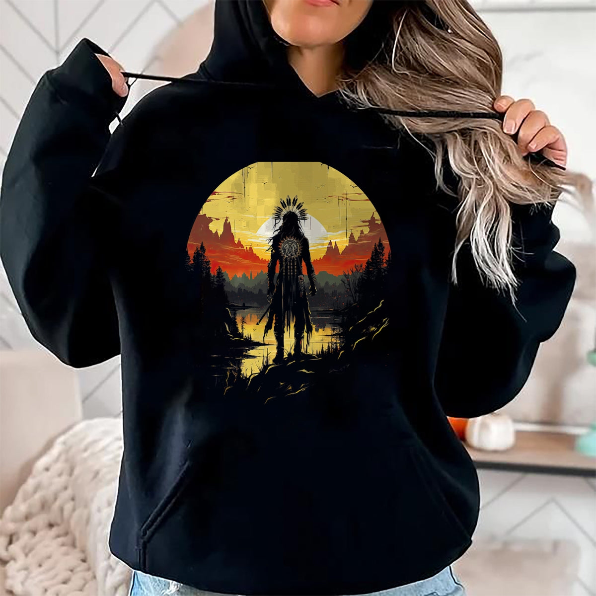 Native American T-Shirts, Vintage Native American Unisex T-Shirt/Hoodie/Sweatshirt HLT00 - Native American Heritage Chief T-Shirt (1)