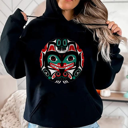 Native American T-Shirts, Vintage Native American Unisex T-Shirt/Hoodie/Sweatshirt HLT00 - Alaska Native American Art Tlingit Eagle Tribal Bear Clan T-Shirt (1)
