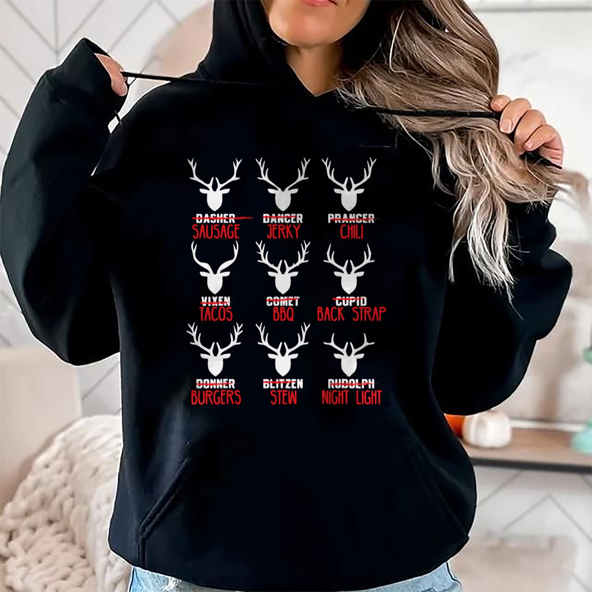 Christmas Shirts for Family, Funny christmas shirts, Christmas Unisex T-Shirt/Hoodie/Sweatshirt HLT00 - Funny Christmas Deer Hunters All of Santa_s Reindeer design T-Shirt