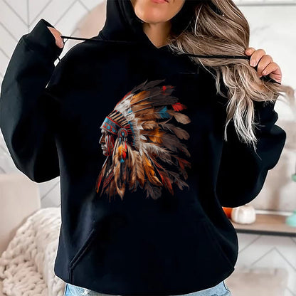 Native American T-Shirts, Vintage Native American Unisex T-Shirt/Hoodie/Sweatshirt HLT00 - Native American Indian Headdress Graphic Tees Men Women T-Shirt