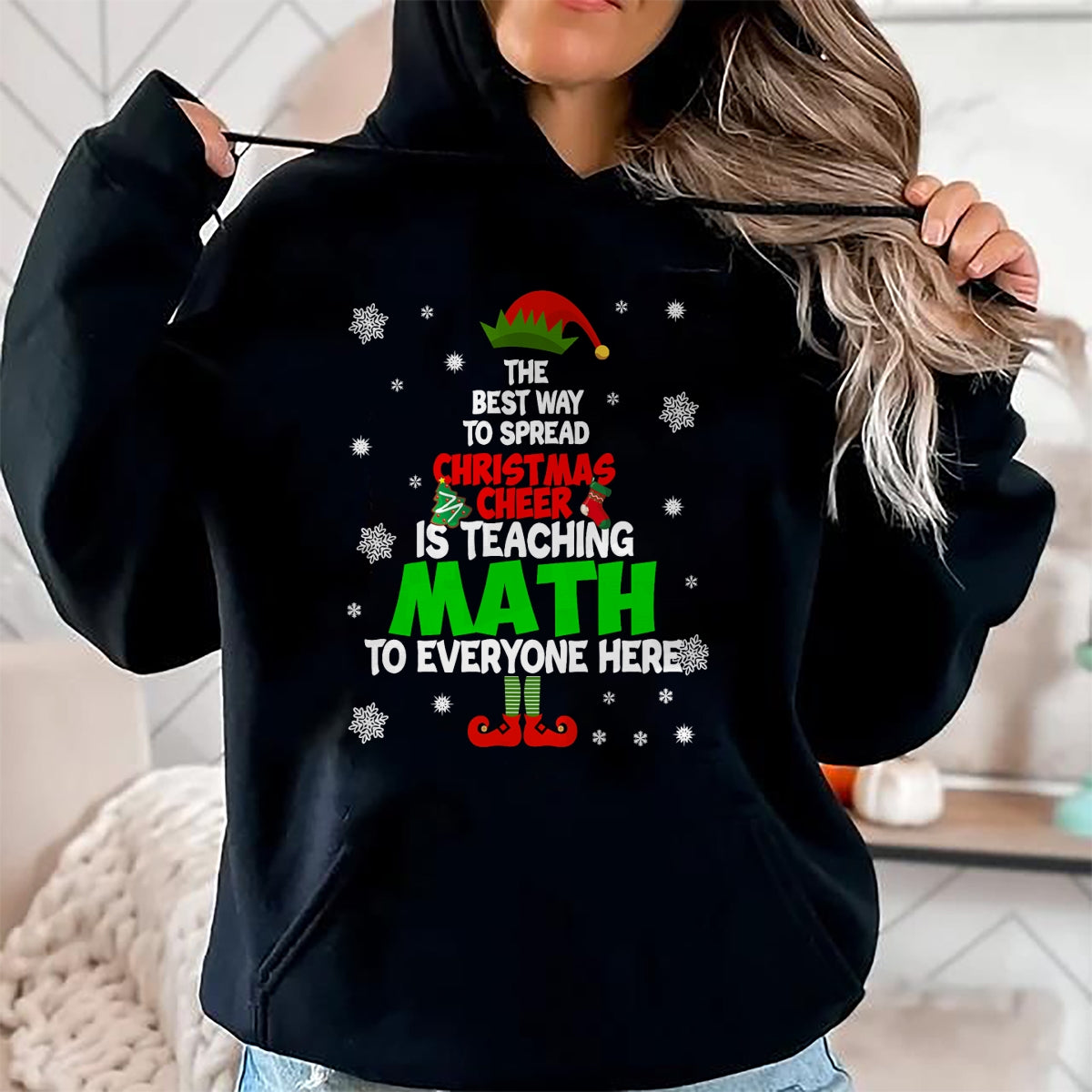 Christmas Shirts for Family, Funny christmas shirts, Christmas Unisex T-Shirt/Hoodie/Sweatshirt HLT00 - The Best Way to Spread Christmas Cheer Is Teaching Math T-Shirt