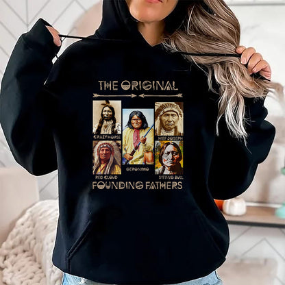 Native American T-Shirts, Vintage Native American Unisex T-Shirt/Hoodie/Sweatshirt HLT00 - The Original Founding Fathers Native American Themed T-Shirt (1)