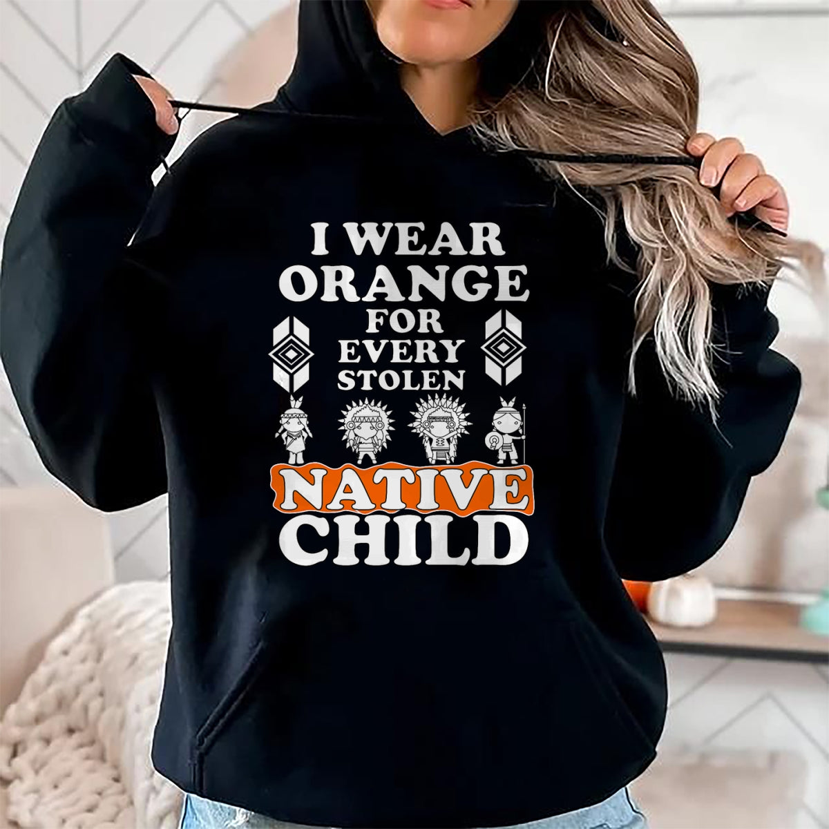 Native American T-Shirts, Vintage Native American Unisex T-Shirt/Hoodie/Sweatshirt HLT00 - I Wear Orange For Every American Native Child Indian Pride T-Shirt (2)