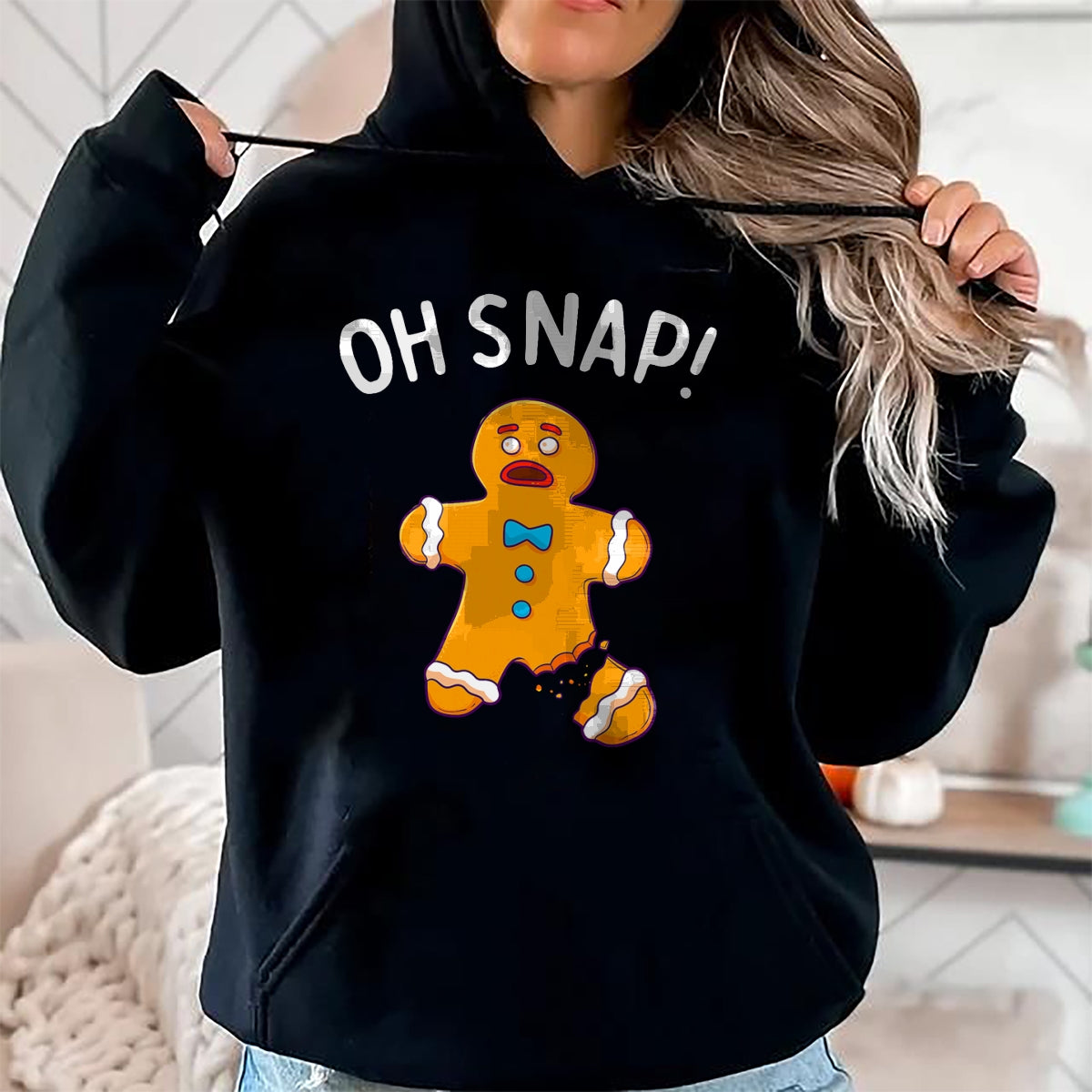 Christmas Shirts for Family, Funny christmas shirts, Christmas Unisex T-Shirt/Hoodie/Sweatshirt HLT00 - Gingerbread Man Oh Snap Christmas Funny Cookie Baking Gift Short Sleeve T-Shirt