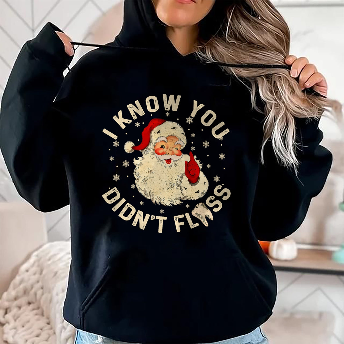Christmas Shirts for Family, Funny christmas shirts, Christmas Unisex T-Shirt/Hoodie/Sweatshirt HLT00 - Funny Santa I Know You Didn_t Floss Dentist Dental Christmas T-Shirt