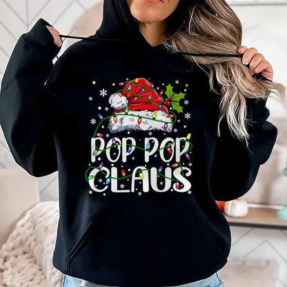 Christmas Shirts for Family, Funny christmas shirts, Christmas Unisex T-Shirt/Hoodie/Sweatshirt HLT00 - Pop Pop Claus Shirt Christmas Lights Pajama Family Matching T-Shirt